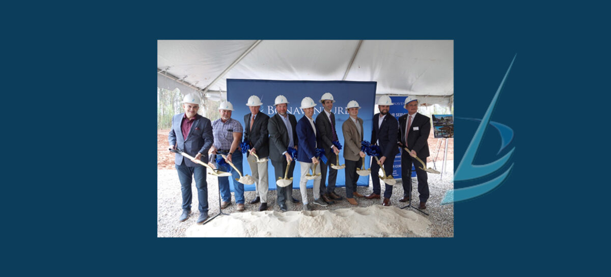 Ground breaking photo of Bonaventure employees holding shovels