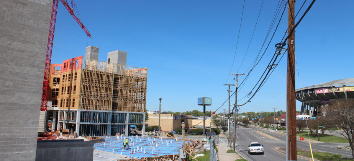 Contstruction photo of a building